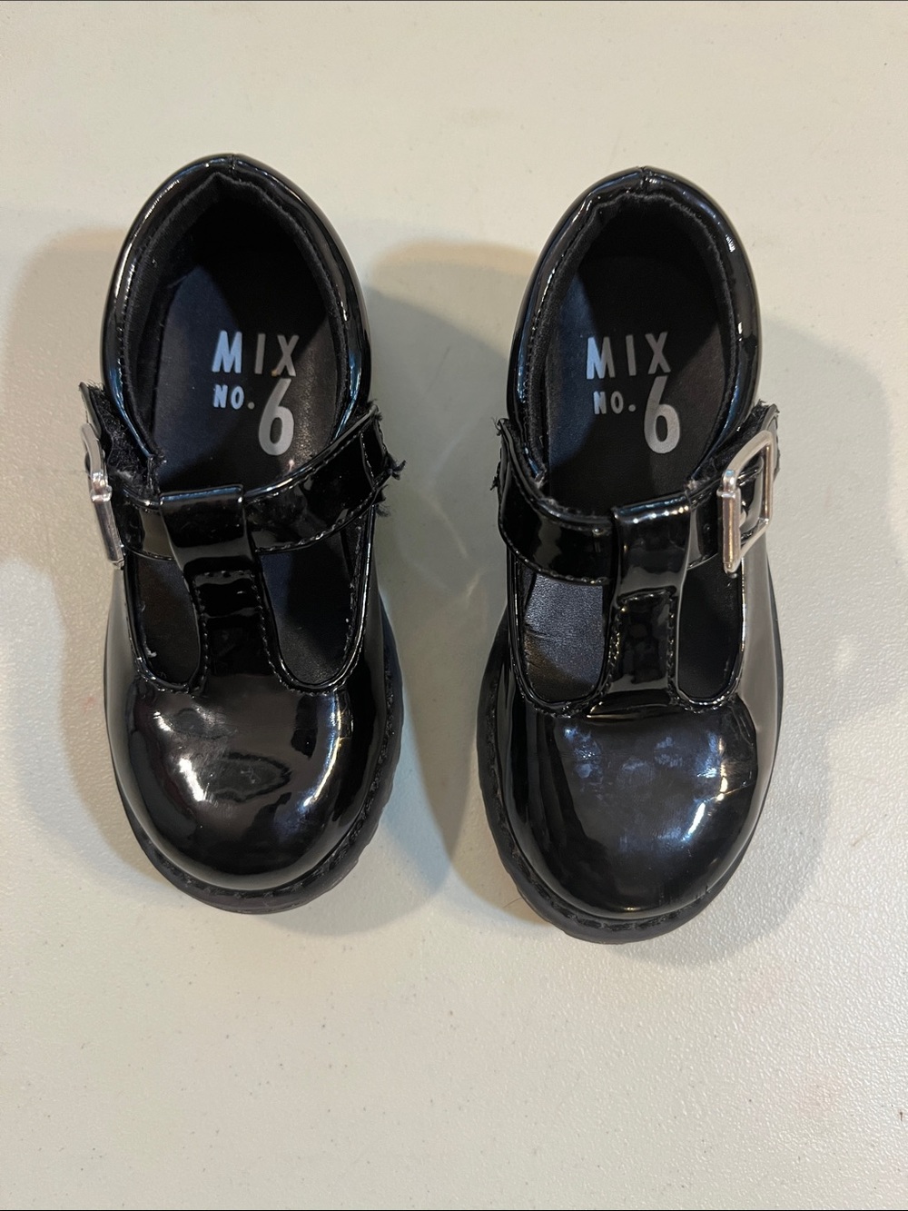 Mix No. 6 Girls Black Patent T-Strap Mary Janes